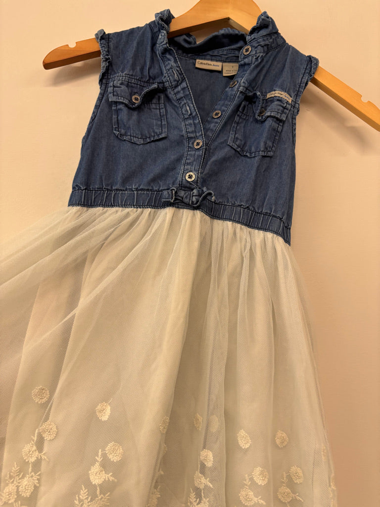 Calvin Klein Size 7 Dress – Denim & Tulle