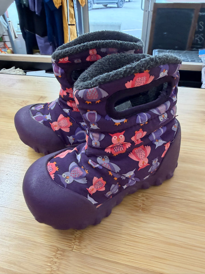 Bogs Insulated Snow Boots – 8 | Purple Wool Print -20°C Ankle Low Height