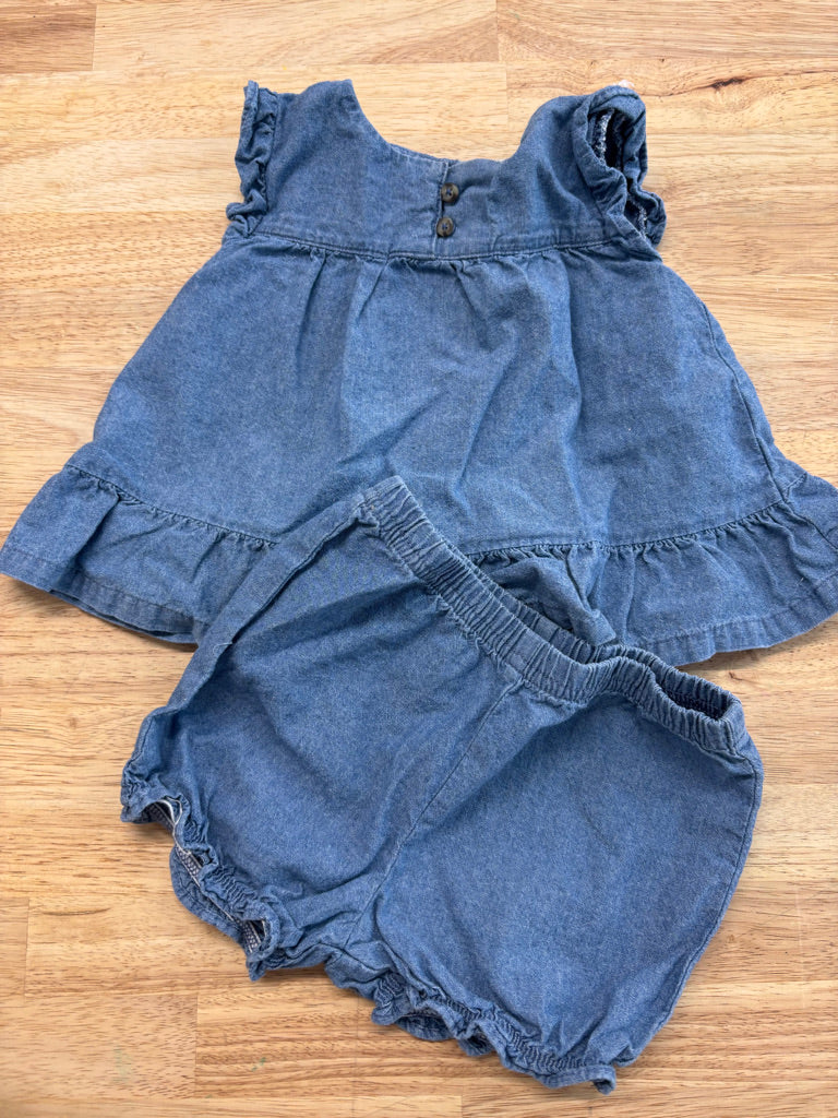 Carters 12M Chambray Set