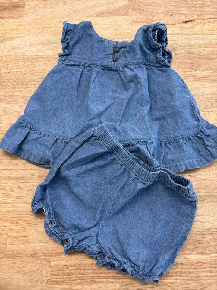 Carters 12M Chambray Set