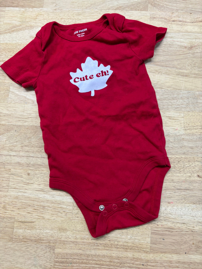 Joe Fresh Canadiana “Eh” Maple Leaf Bodysuit | Size 12–18M