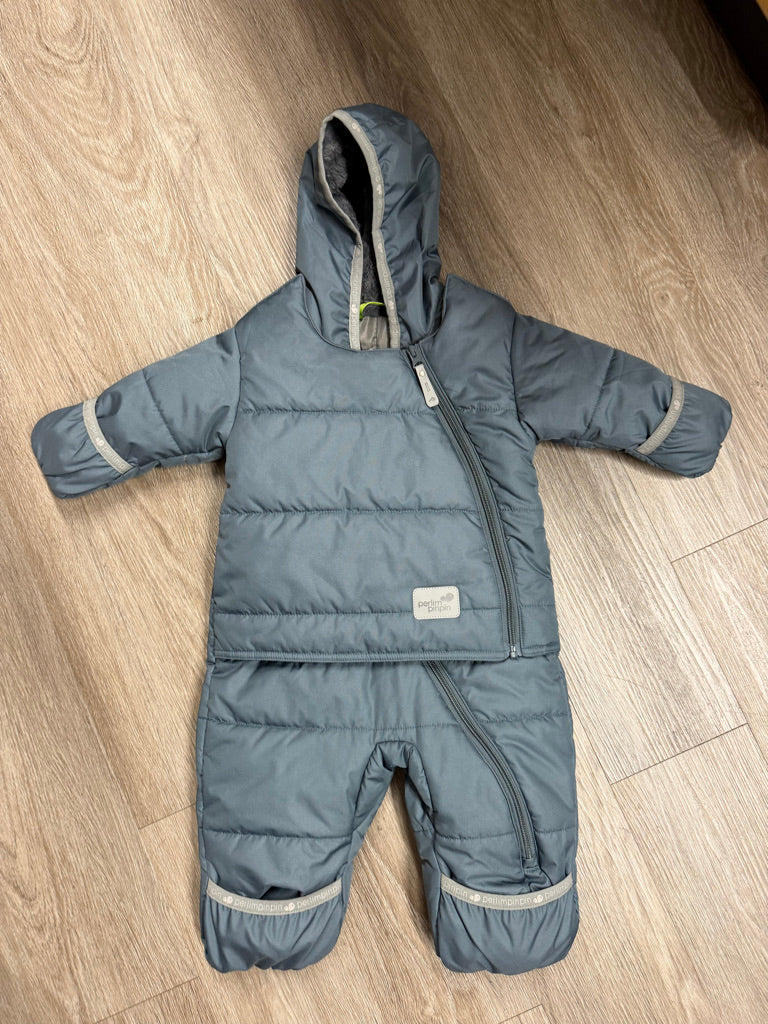 Perlim Pinpin Car-Seat Safe Snowsuit – 6M | Army Green/Blue Rated -30°C