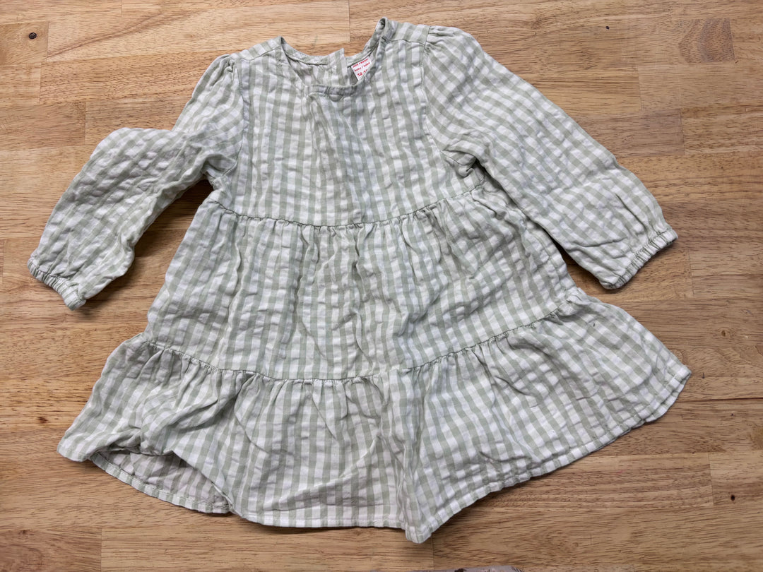 Joe Fresh Green Gingham Dress 3T