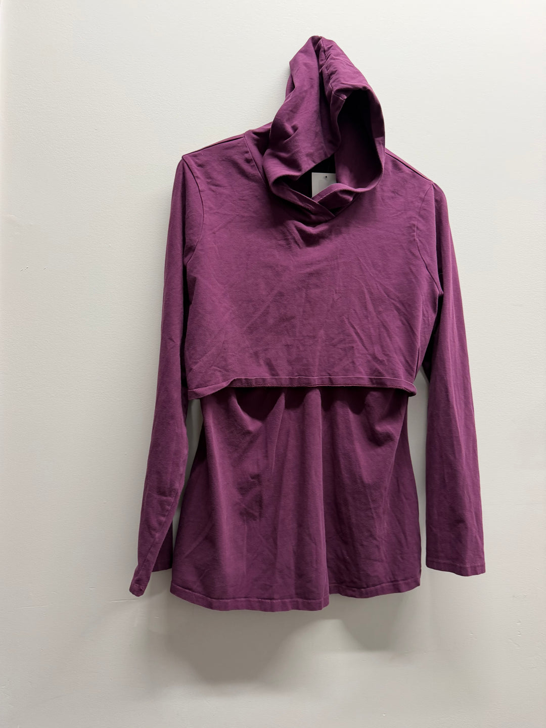 Momzelle Lift-Up Nursing Long Sleeve Shirt – XXL | Burgundy Wine | Cowl Neckline