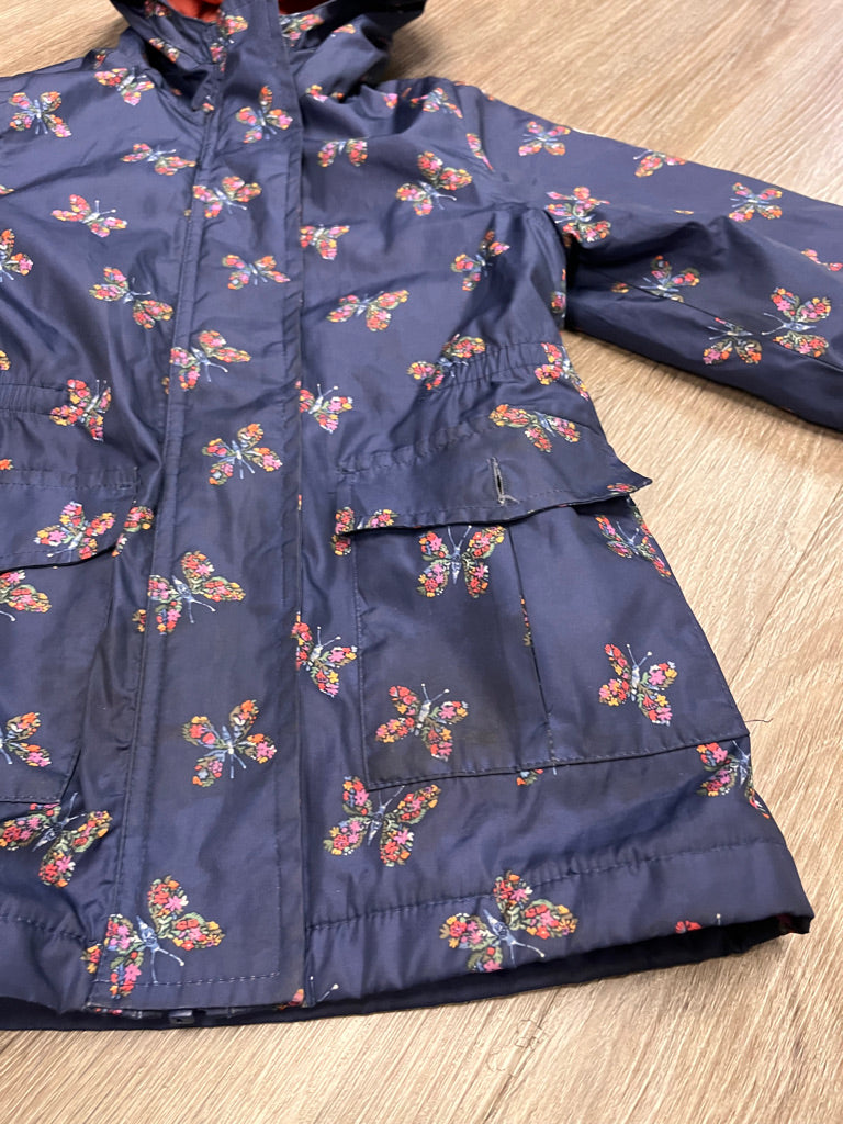 OshKosh Jacket – Size 8 (Navy/Peach, Butterfly Print)