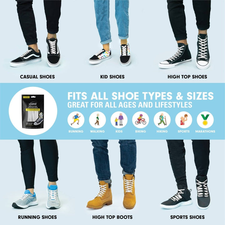 No - Tie Elastic Flat Shoelaces | No More Tying | One Size - Nest and Sprout - Xpand Laces