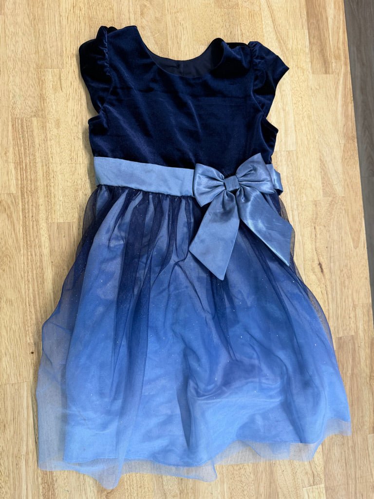 Jona Michelle Special Occasion Dress – 6 | Blue Velour Bodice Ombre Skirt - Nest and Sprout-Consignment