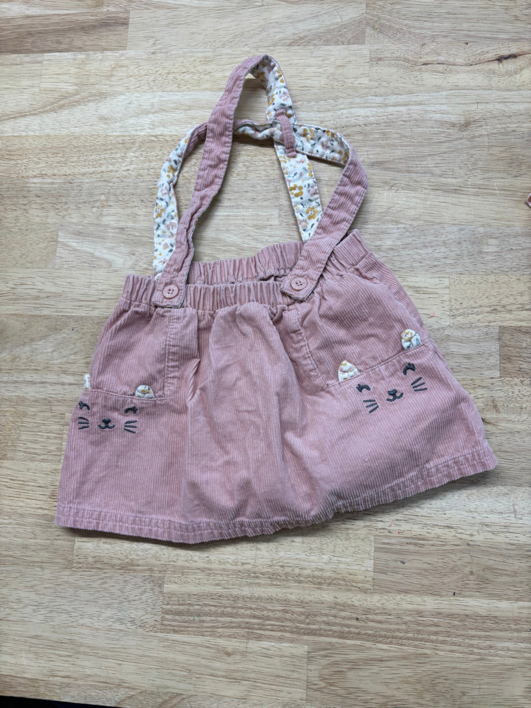 Carter’s Corduroy Skirt with Suspenders Kitten Ears | Size 12M