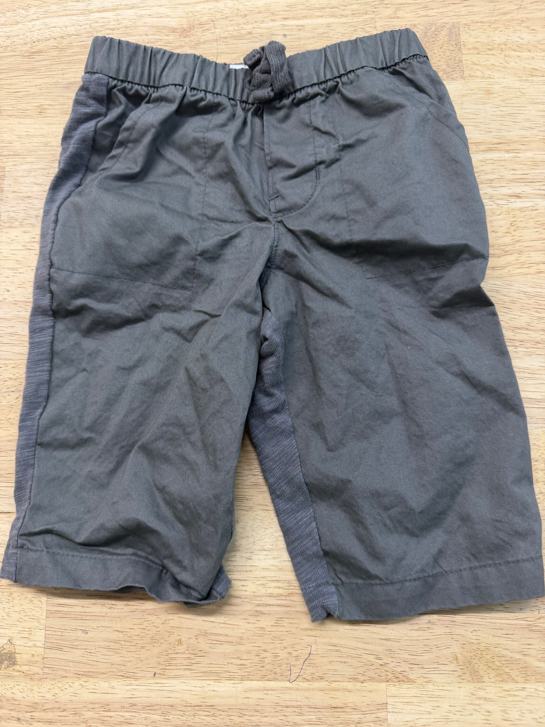 Baby Gap Chino Shorts – 3–6M | Charcoal Front Soft Back