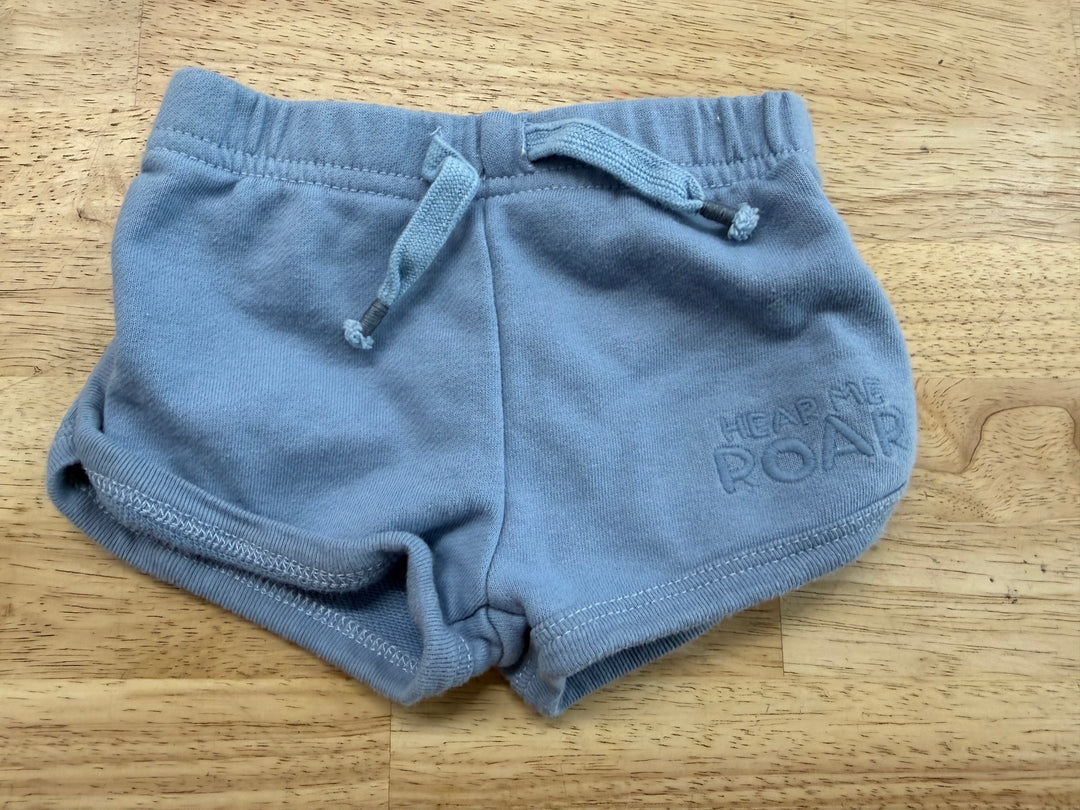 Rabbit & Bear Bootie Shorts – 3–6M | Light Blue Hear Me Roar