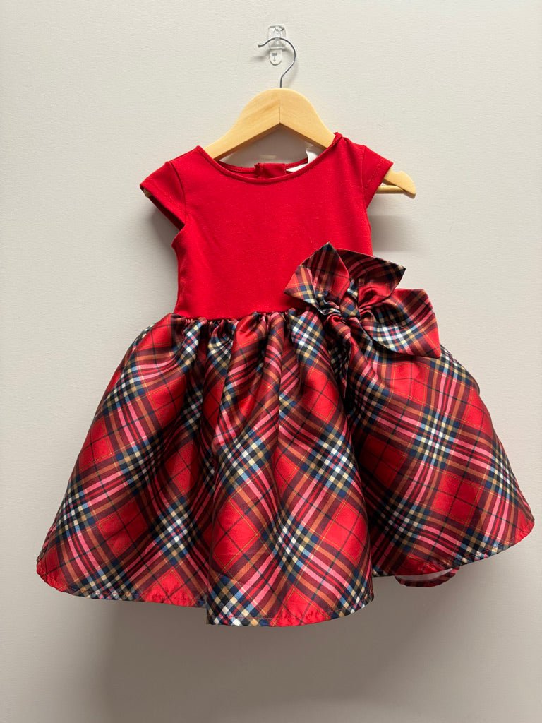 H&M Christmas Plaid Satin Dress – 2T | Red | Play | Holiday - Nest and Sprout-Consignment