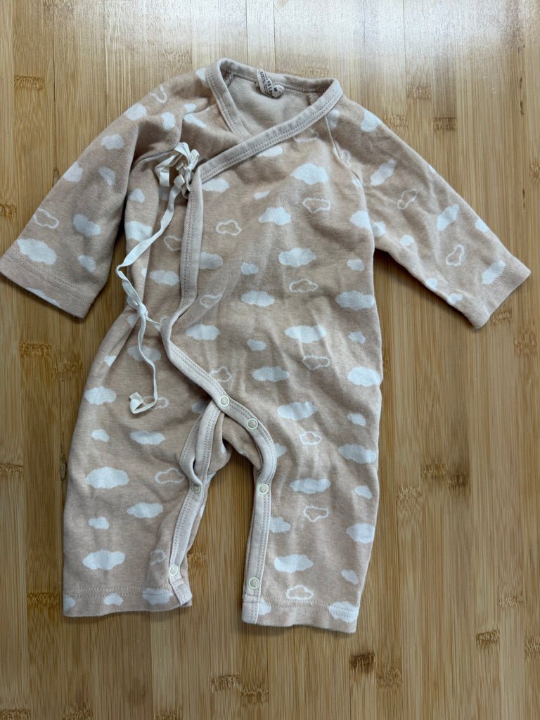 Organic Natural Charm Kimono Romper – Up to 15 lbs | Cloud Print - Nest and Sprout-Consignment
