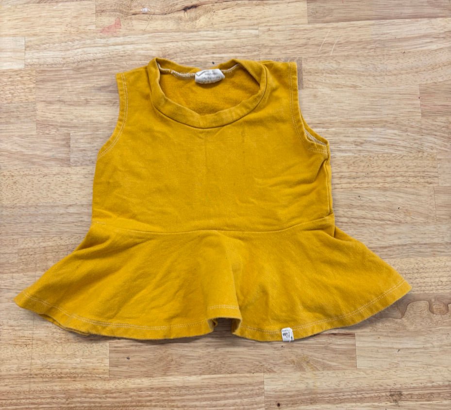 Bear & Roo 18–24M Peplum Top – Yellow imperfect - Nest and Sprout - Consignment