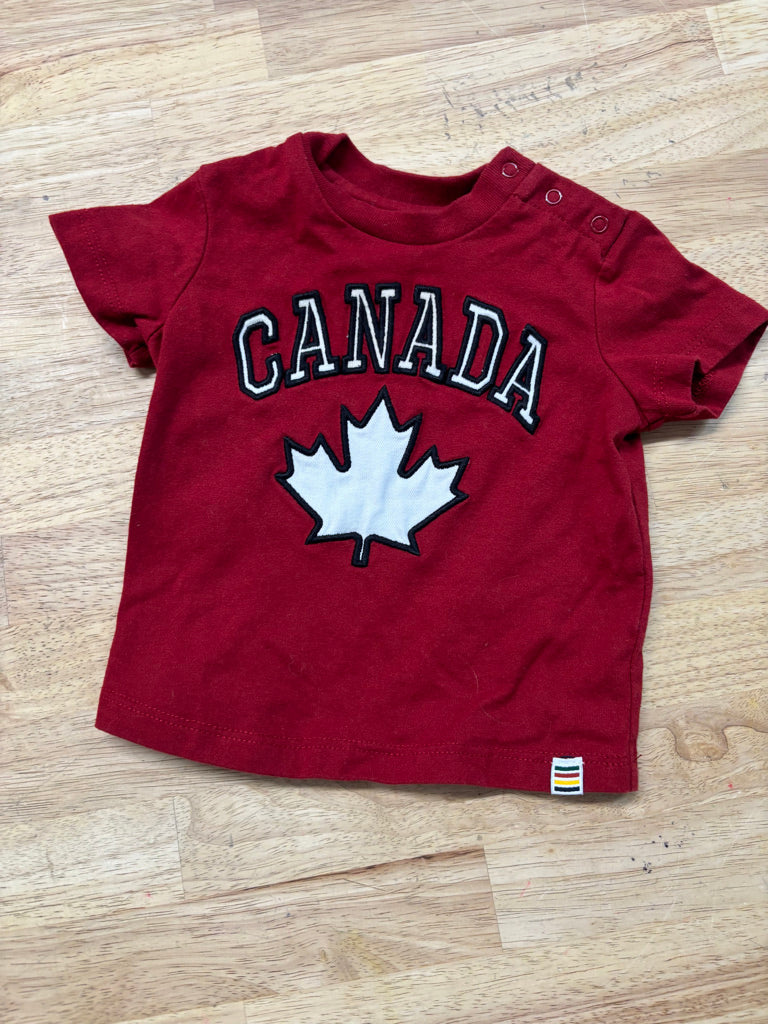 Hudson’s Bay Embroidered Canada Shirt Deep Red | Size 0–6M