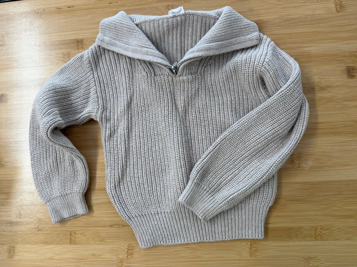 Jamie Kay Knit Two-Piece Set – 3Y | Cream Beige Quarter Zip Top & Pants | Play - Nest and Sprout-Consignment