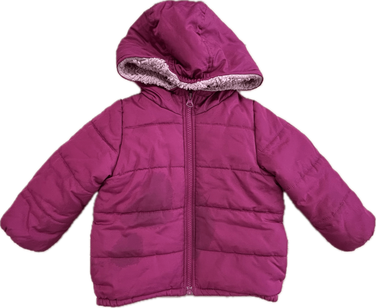OshKosh 2T Puffy Jacket (Burgundy, Fleece Lined, Fair) - Nest and Sprout-Consignment