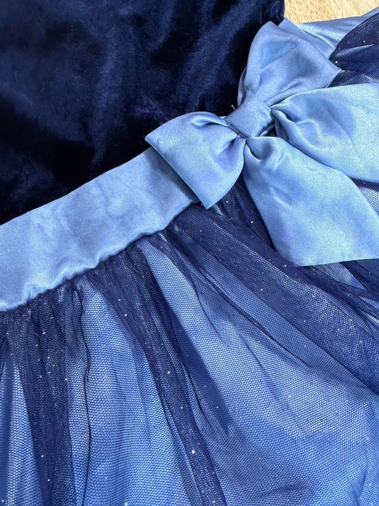 Jona Michelle Special Occasion Dress – 4 | Blue Velour Top Ombre Tulle Skirt - Nest and Sprout-Consignment