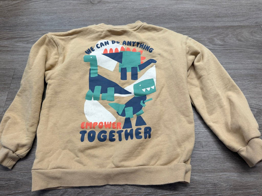 H&M Empower Together Sweatshirt – 8-10 Years | Light Beige | Back Logo - Nest and Sprout-Consignment