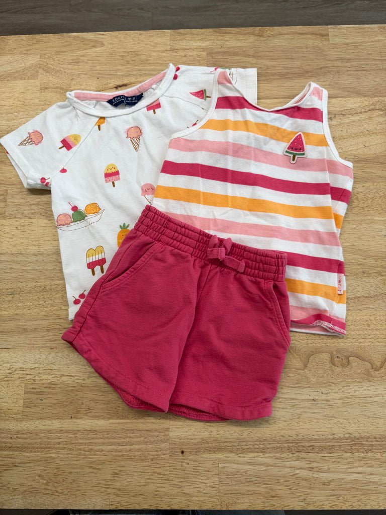 Souris Mini Outfit Set – 18M | Ice Cream Shirt & Shorts - Nest and Sprout - Consignment