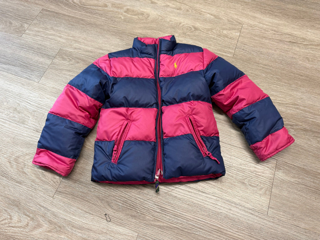 Polo Ralph Lauren Reversible Down Jacket – 6 | Navy & Hot Pink Fuchsia Embroidered Patch