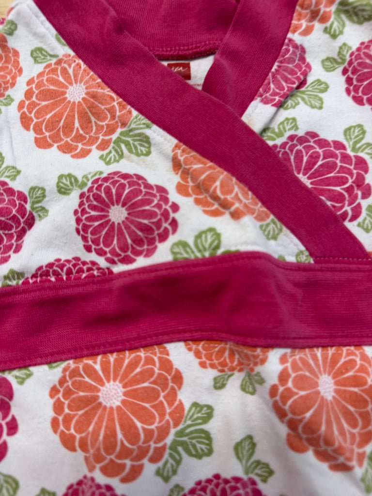 Tea Collection Orange & Fuchsia Floral Wrap Dress – 12–18M | Play - Nest and Sprout-Consignment