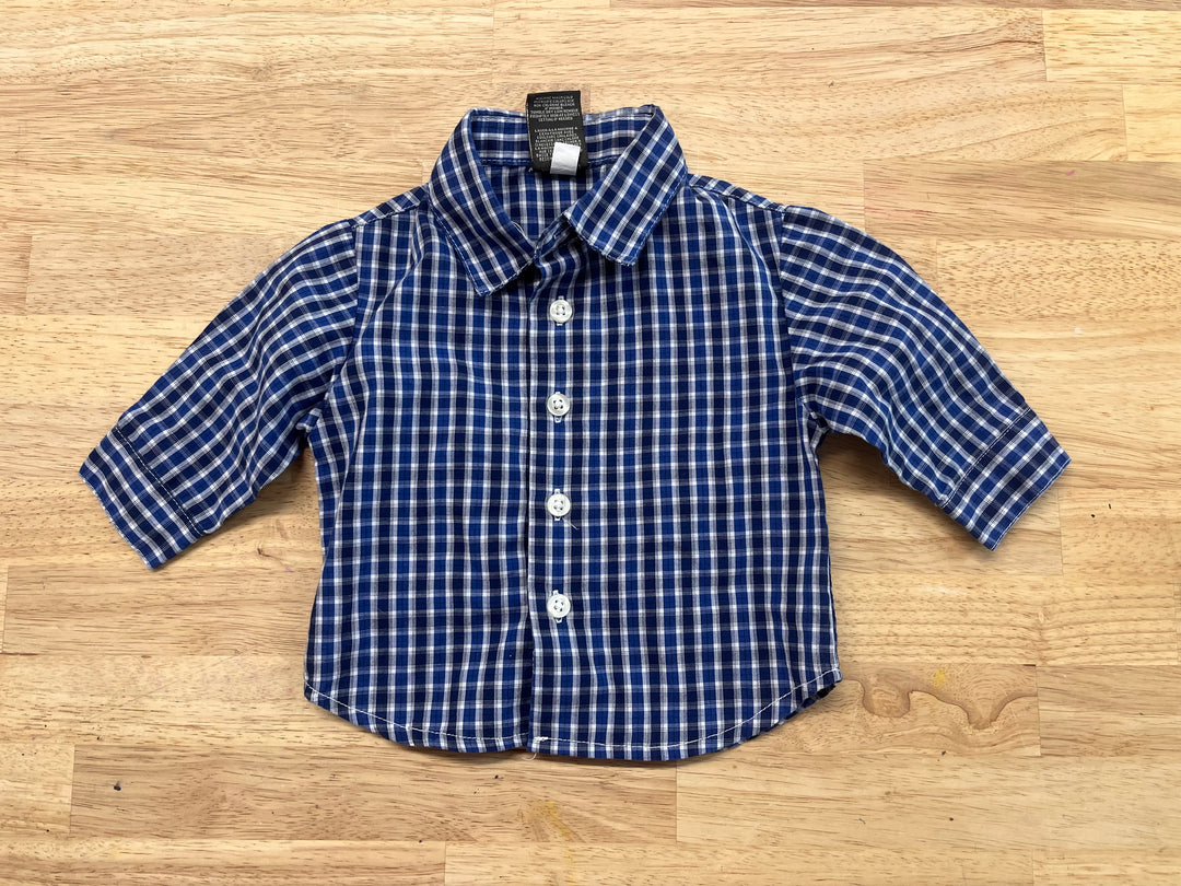 Dockers 3-6M Blue Stripes Button-Down Shirt