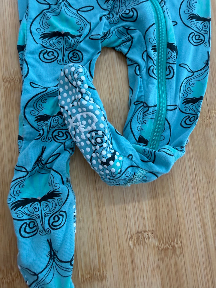 Kickee Pants Footed Sleeper – 3–6M | Light Blue Rayon | Play