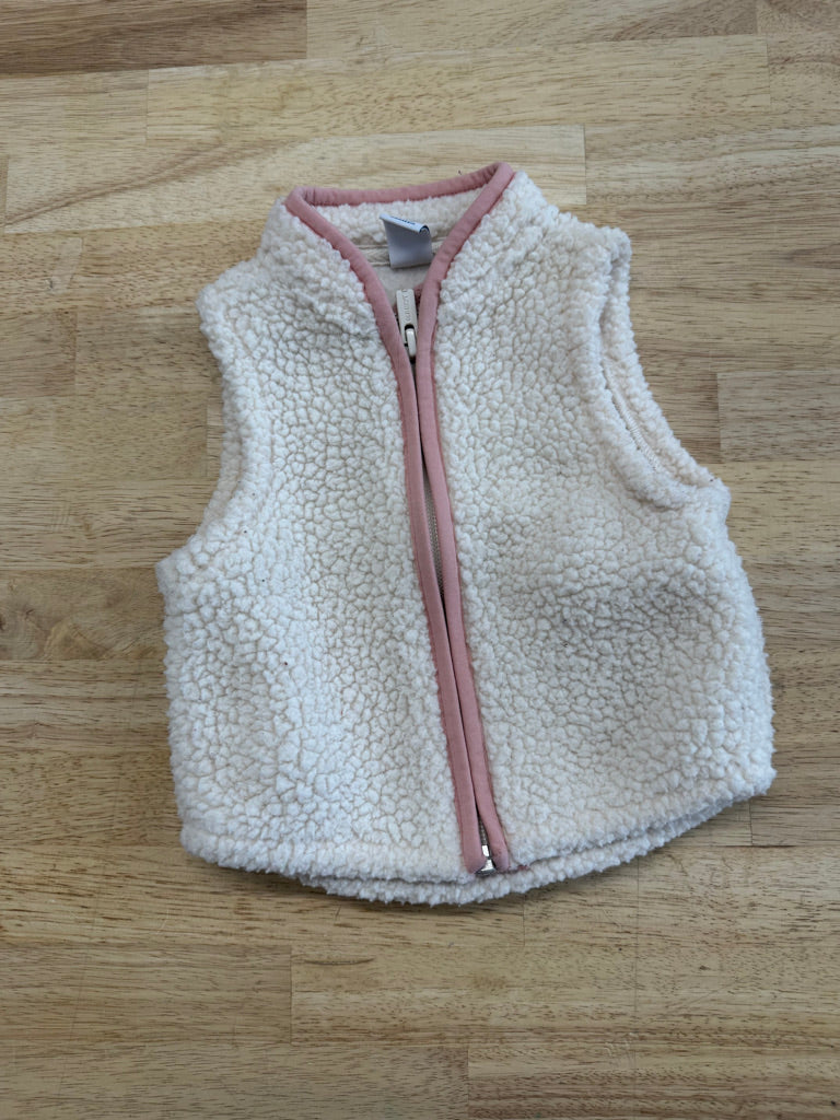 Old Navy Sherpa Fleece Vest – 6–12M | Cream