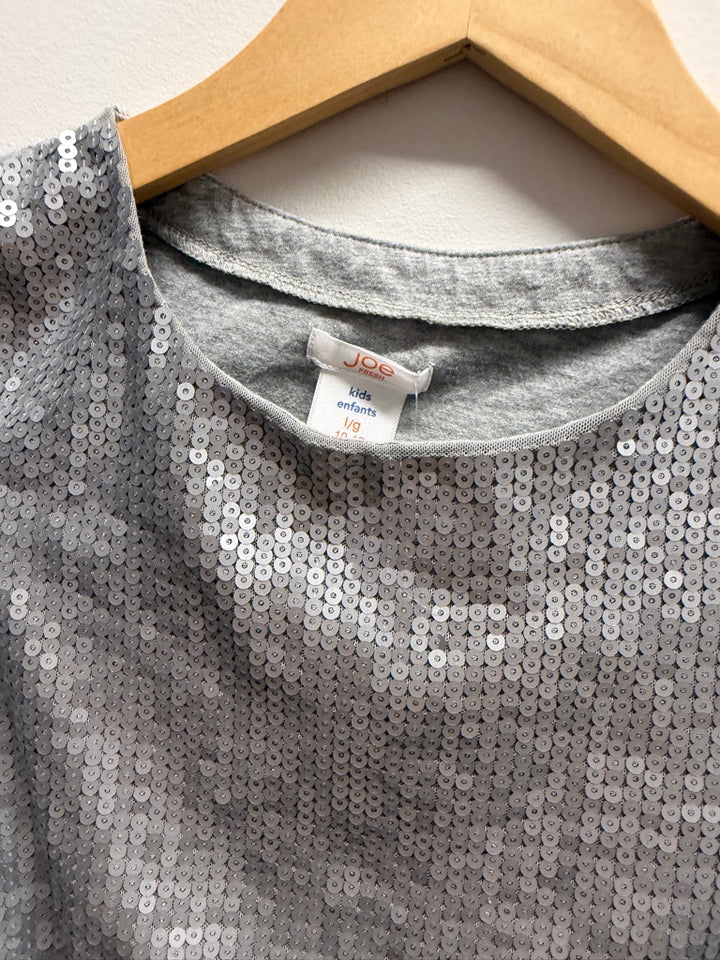 Joe Fresh Light Grey Sequin Dress – 10/12 | Short Sleeve 95% Cotton