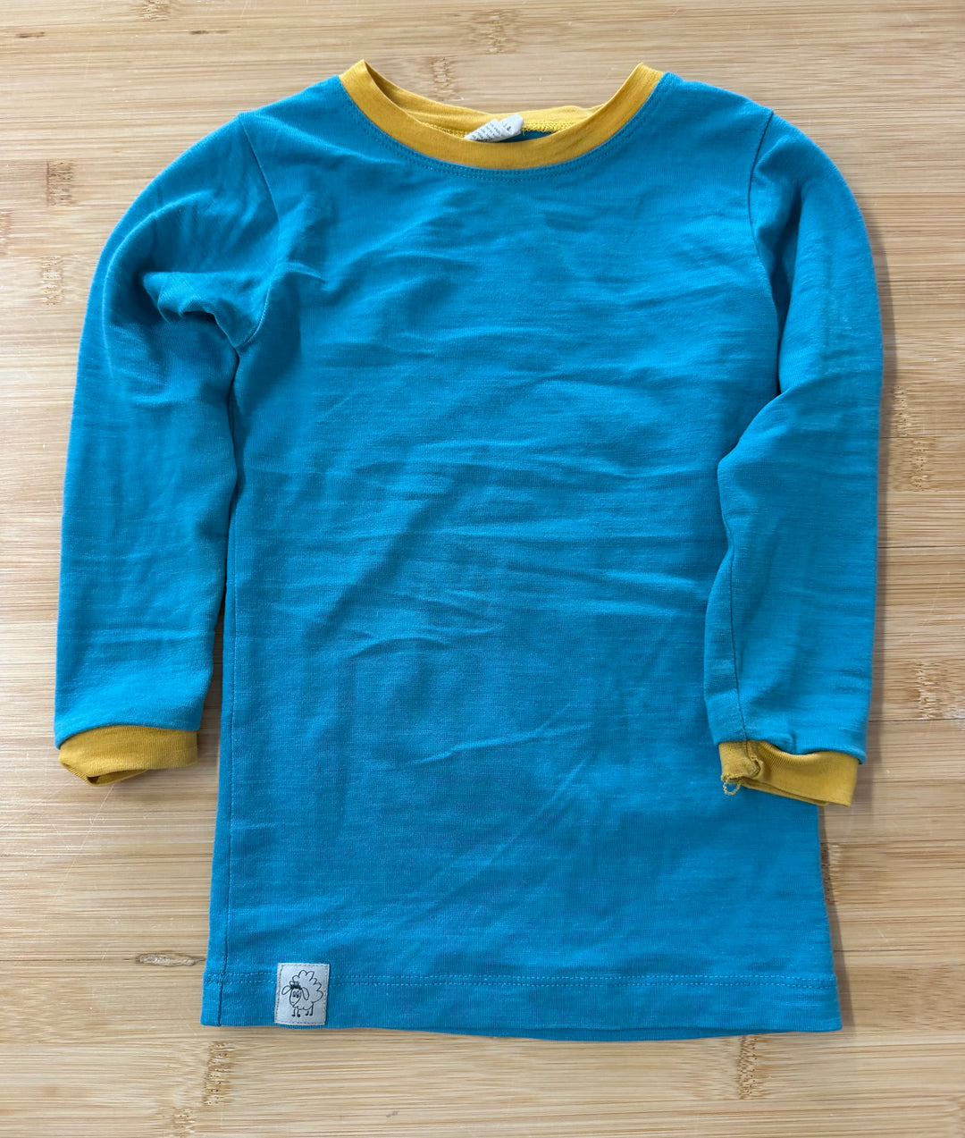 Wee Woolies Wool Shirt – 3 Years | Wool | Yellow Cuffs