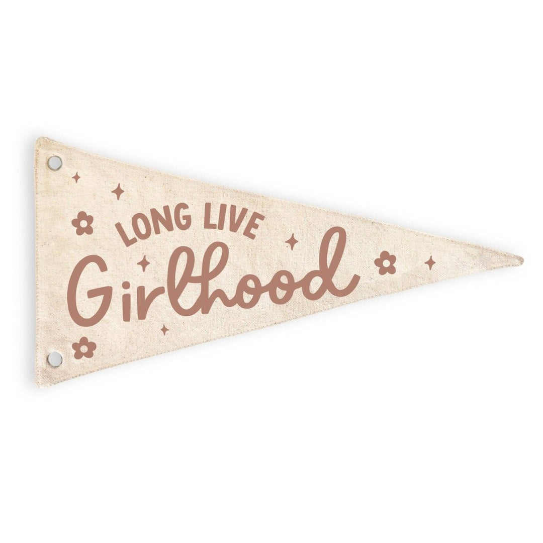 Long Live Girlhood Canvas Pennant Flag - Kids Decor - Nest and Sprout - Cherrypick