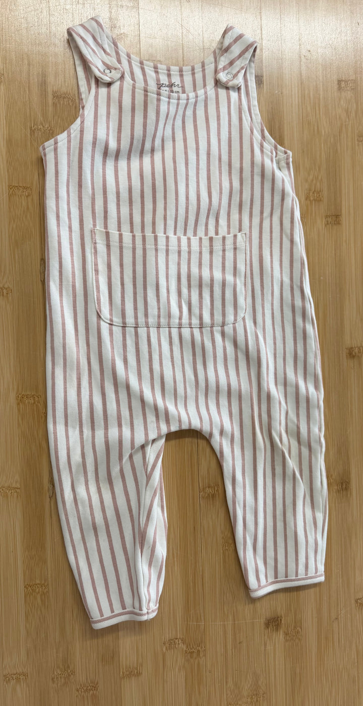 Pehr Stripes Away Overalls – 2T | Dusty Pink | Cream Stripe