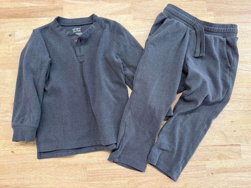 Carter's Two-Piece Microfleece Set – 3T | Charcoal