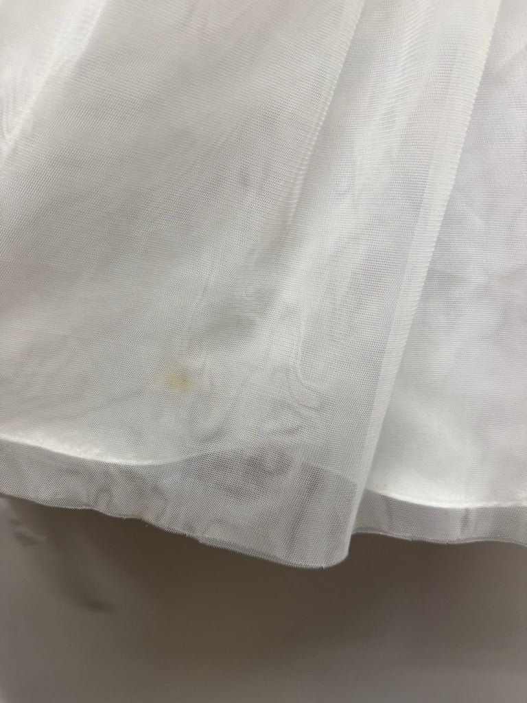 Jona Michelle Special Occasion Dress – 10 | White Tulle Floral Back Button-Up