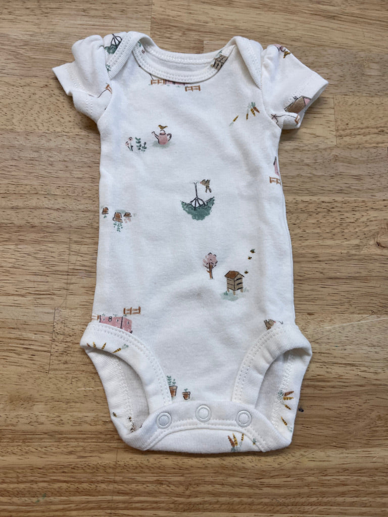 Carter’s Preemie Cream Bodysuit with Beehive Print