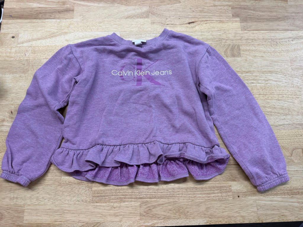 Calvin Klein Sweatshirt – 8 | Peplum Ruffle - Nest and Sprout-Consignment