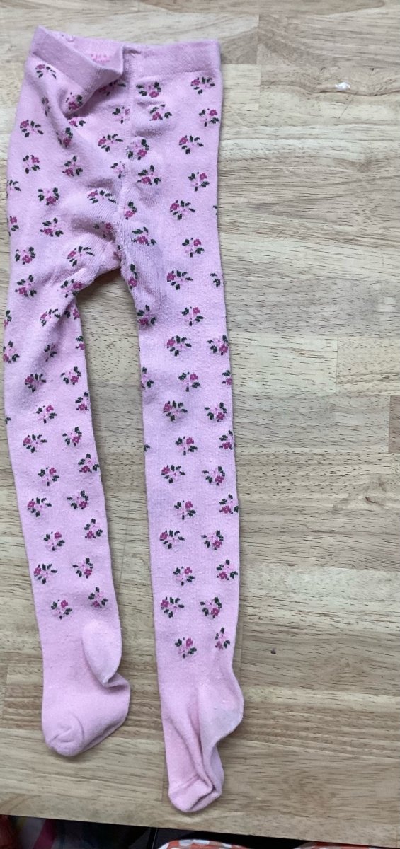 Pink Tights – Floral, Size 18–24 Months - Nest and Sprout - Consignment
