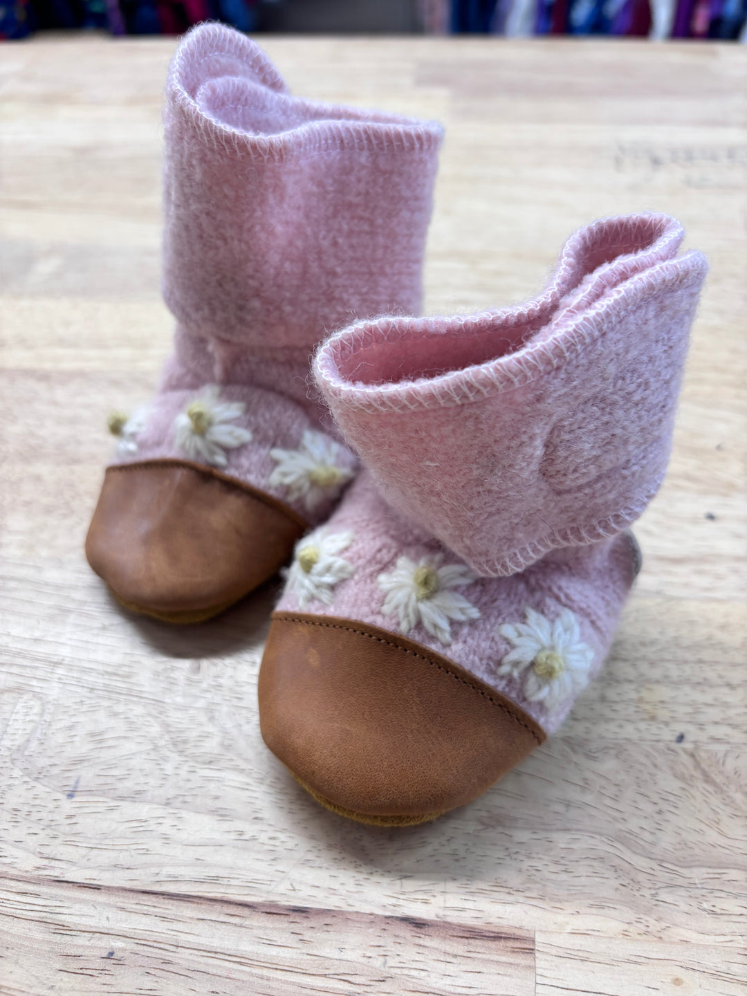 Nooks Wool Booties Pink Snowflower 2.5 (11cm)