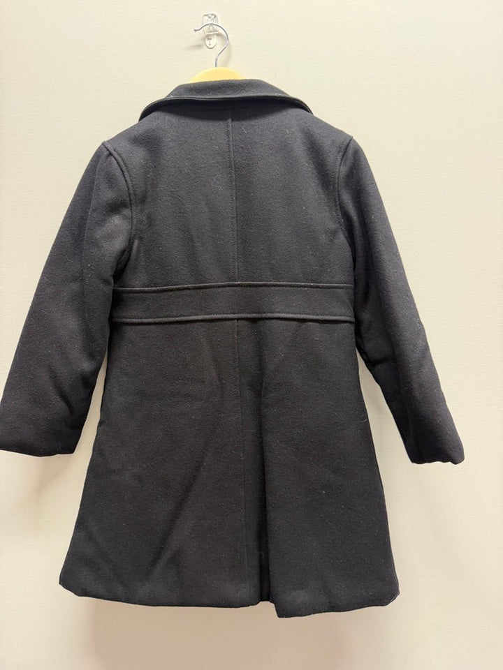 Lullah Bette Dress Coat – M (6–7Y) | Black Single-Breasted Collar, Imperfect - Nest and Sprout-Consignment