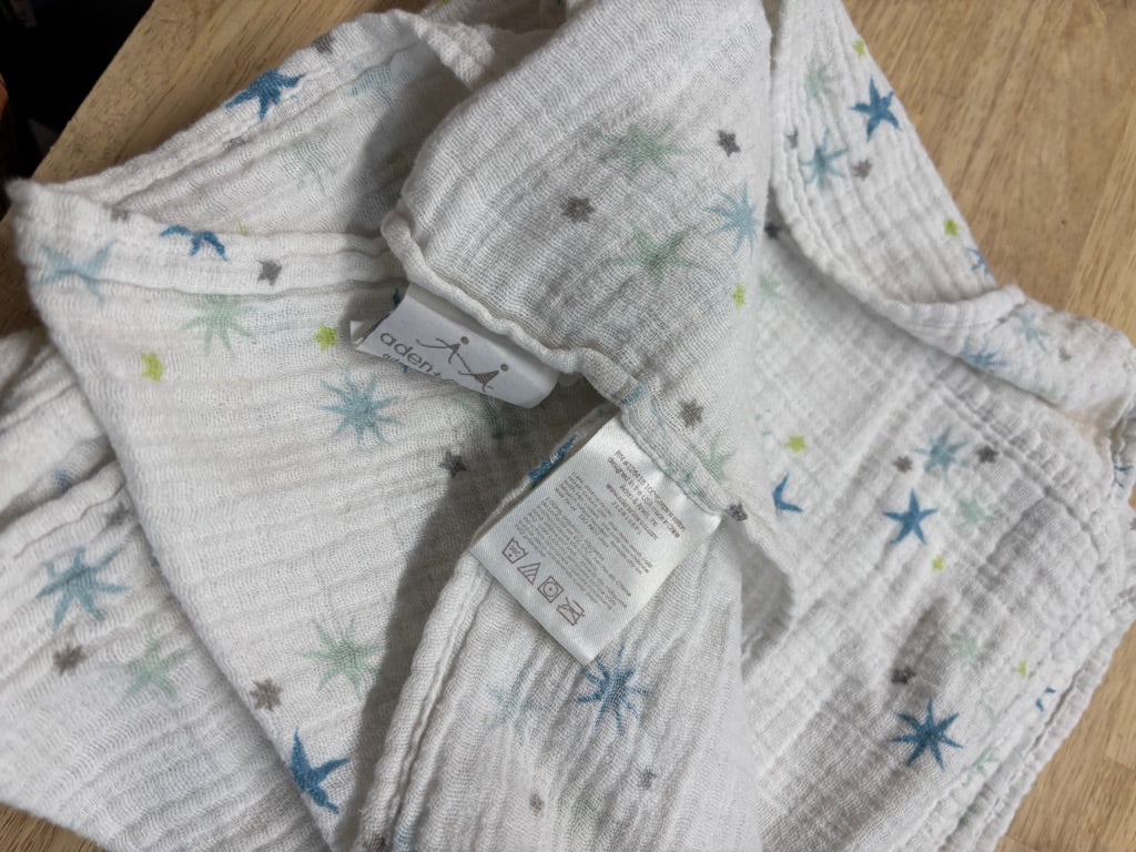aden + anais Blue Star Muslin Blanket