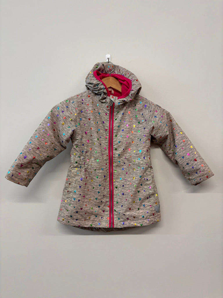 Hatley Jacket 5 –Girls Confetti Hearts Zip-Up Lightweight Rain Jacket