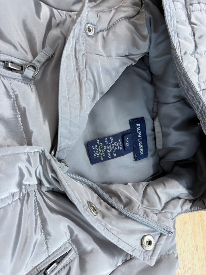 Polo Ralph Lauren Jacket – 12 Months | Silver | Embroidered Patch - Nest and Sprout-Consignment