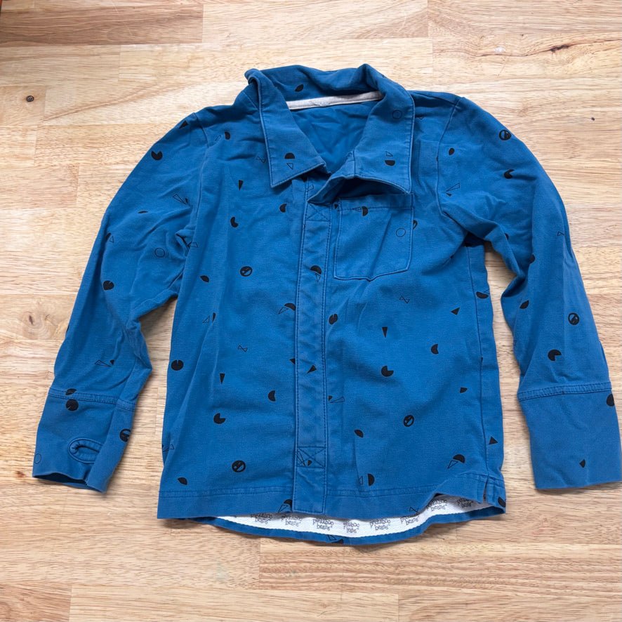 Peekaboo Beans Collared Shirt 3 – Blue - Nest and Sprout - Consignment