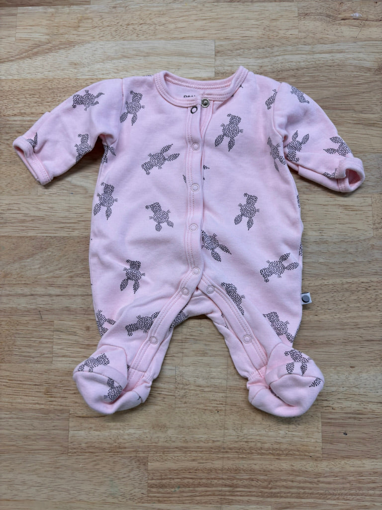 Petit Lem Sleeper – Preemie Pink Bunny Print