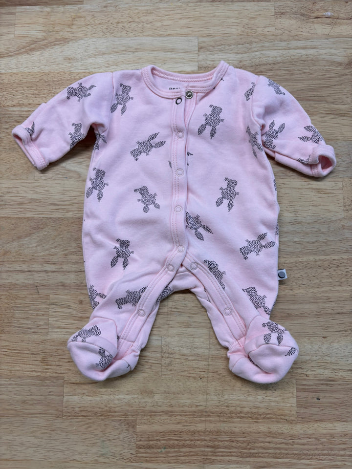Petit Lem Sleeper – Preemie Pink Bunny Print