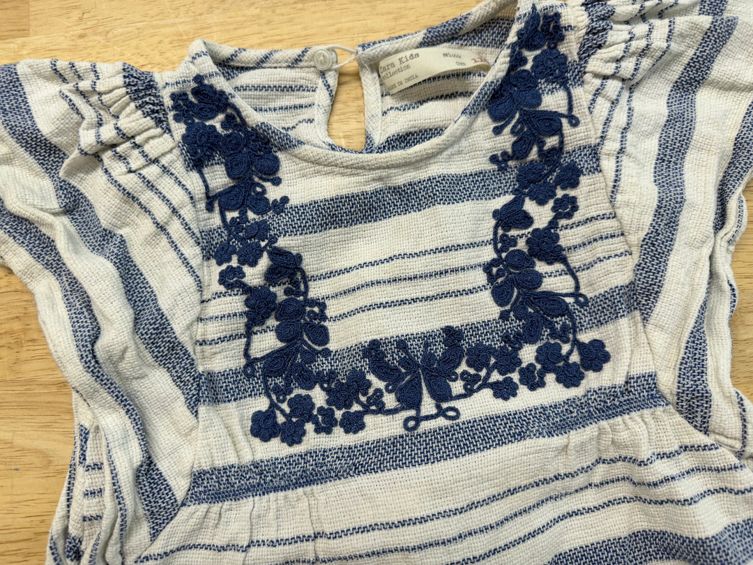 Zara Kids Shirt – 5 (110) | Blue & White imperfect