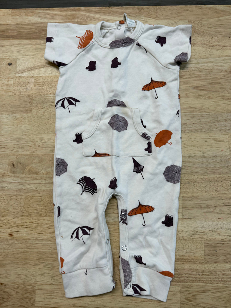 Kate Quinn Romper – 6–12M | Cream Umbrella Print | Play