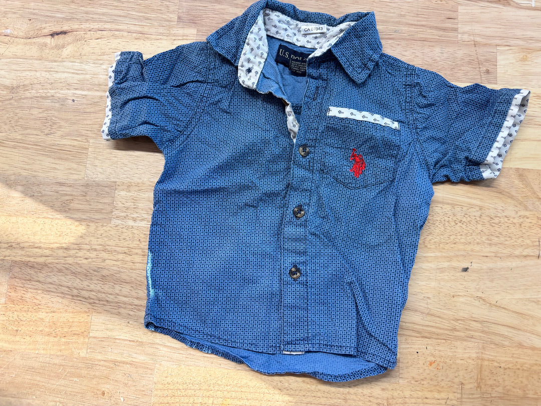 U.S. Polo Assn 12M Short Sleeve Button-Up Shirt