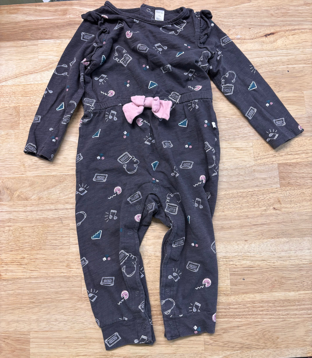 Petit Lem Romper – 18M Cassette Print