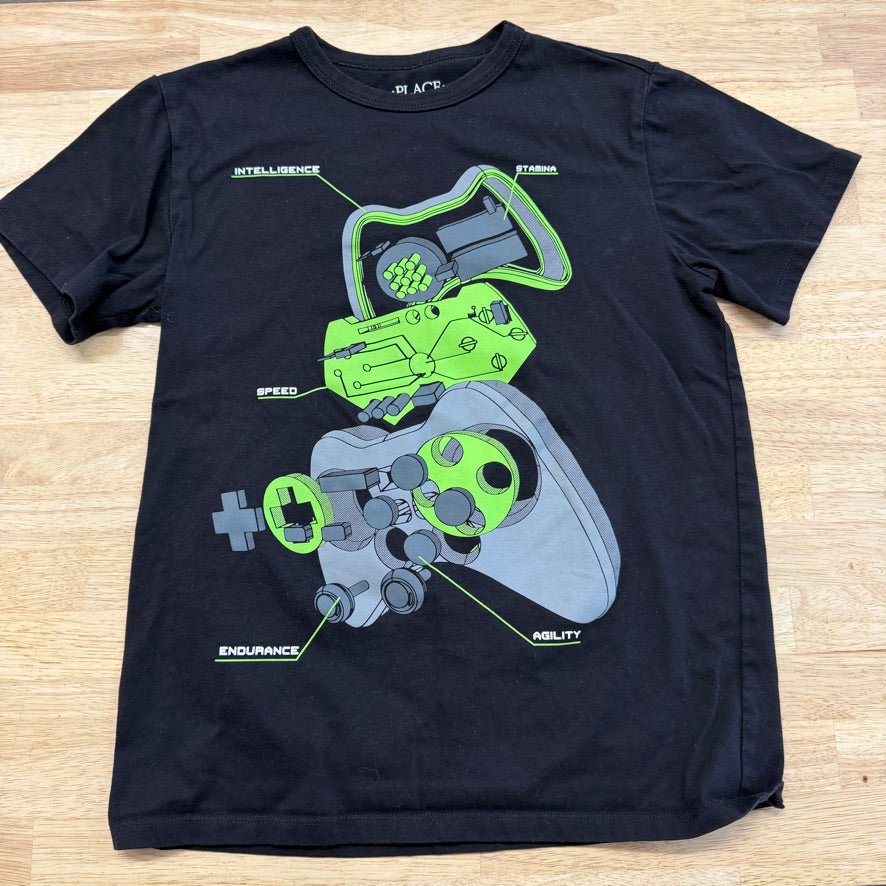 The Children's Place Graphic T-Shirt – 10/12 | Black Xbox Controllers - Nest and Sprout-Consignment